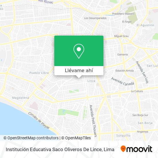 Mapa de Institución Educativa Saco Oliveros De Lince