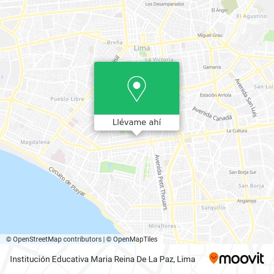 Mapa de Institución Educativa Maria Reina De La Paz