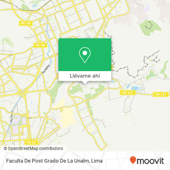 Mapa de Faculta De Post Grado De La Unalm