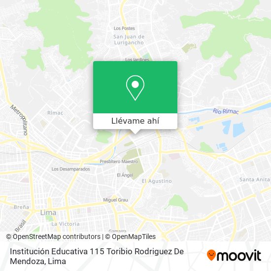 Mapa de Institución Educativa 115 Toribio Rodriguez De Mendoza