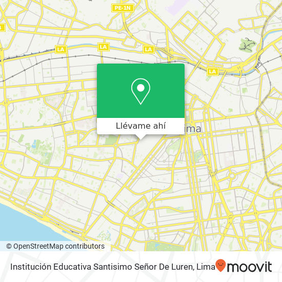 Mapa de Institución Educativa Santisimo Señor De Luren