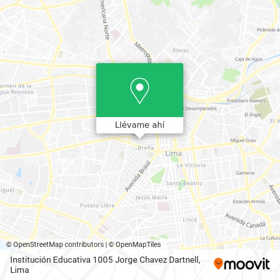 Mapa de Institución Educativa 1005 Jorge Chavez Dartnell