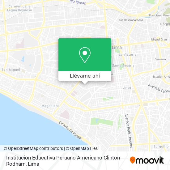 Mapa de Institución Educativa Peruano Americano Clinton Rodham