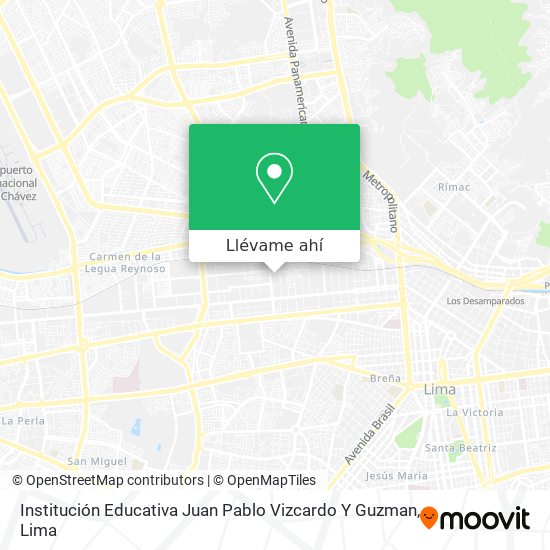 Mapa de Institución Educativa Juan Pablo Vizcardo Y Guzman