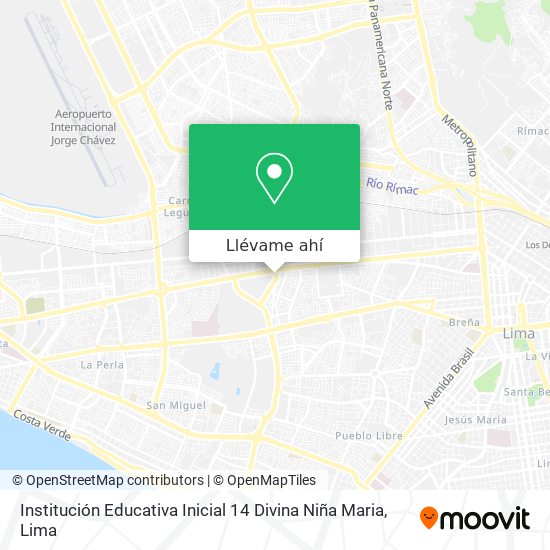 Mapa de Institución Educativa Inicial 14 Divina Niña Maria