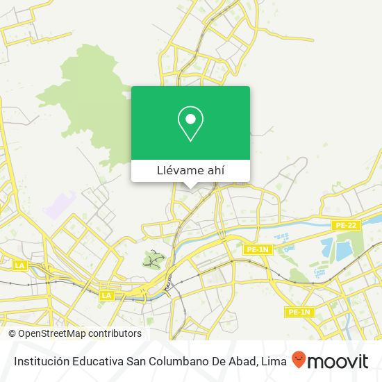 Mapa de Institución Educativa San Columbano De Abad