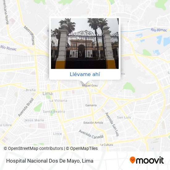 Mapa de Hospital Nacional Dos De Mayo