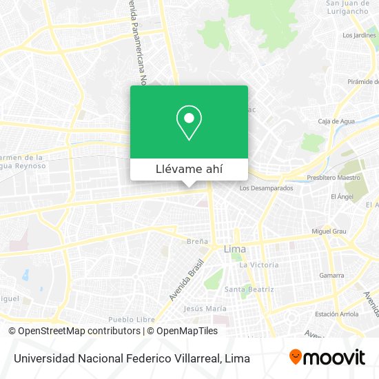Mapa de Universidad Nacional Federico Villarreal