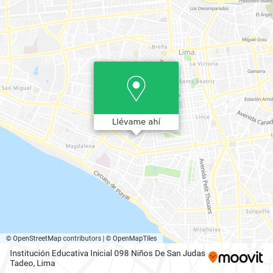 Mapa de Institución Educativa Inicial 098 Niños De San Judas Tadeo