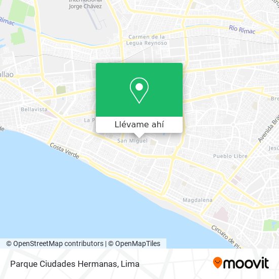 Mapa de Parque Ciudades Hermanas