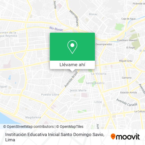 Mapa de Institución Educativa Inicial Santo Domingo Savio