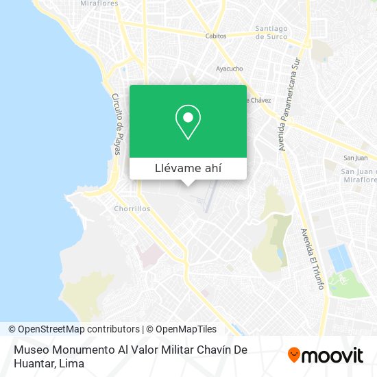 Mapa de Museo Monumento Al Valor Militar Chavín De Huantar
