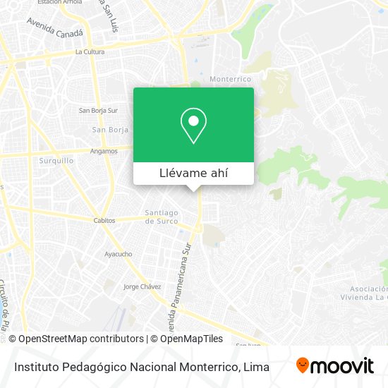 Mapa de Instituto Pedagógico Nacional Monterrico