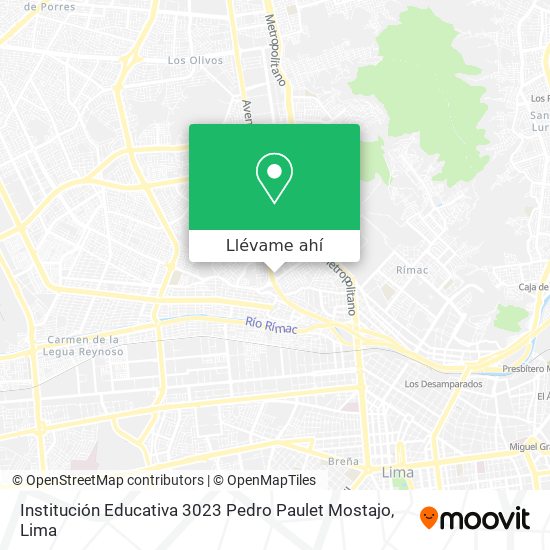 Mapa de Institución Educativa 3023 Pedro Paulet Mostajo