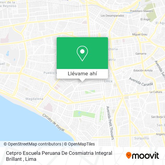 Mapa de Cetpro Escuela Peruana De Cosmiatria Integral Brillant