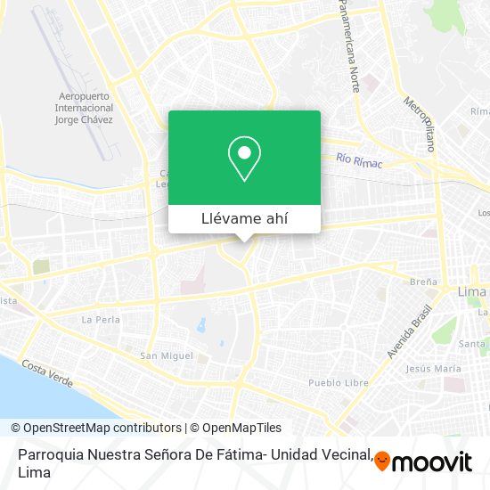 Mapa de Parroquia Nuestra Señora De Fátima- Unidad Vecinal