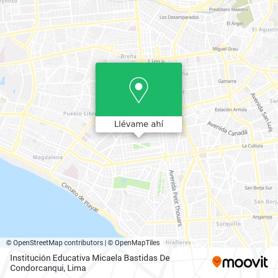 Mapa de Institución Educativa Micaela Bastidas De Condorcanqui