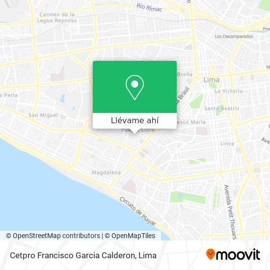 Mapa de Cetpro Francisco Garcia Calderon