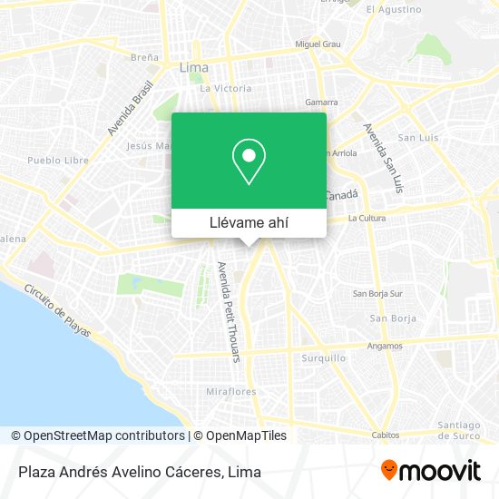 Mapa de Plaza Andrés Avelino Cáceres