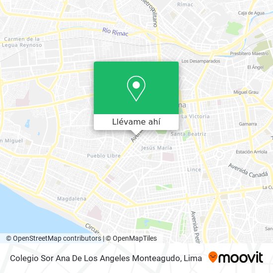 Mapa de Colegio Sor Ana De Los Angeles Monteagudo