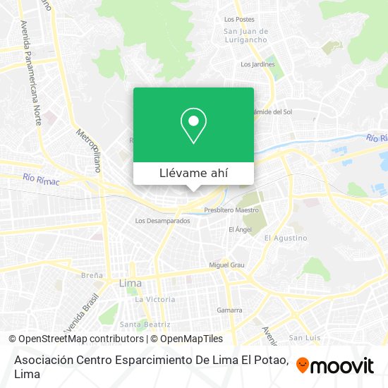 Mapa de Asociación Centro Esparcimiento De Lima El Potao