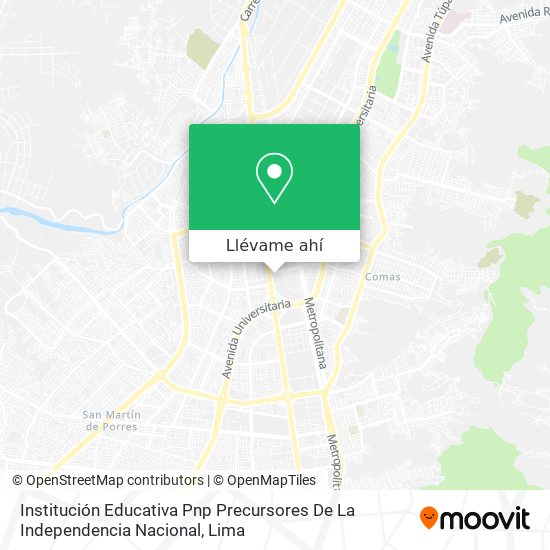 Mapa de Institución Educativa Pnp Precursores De La Independencia Nacional