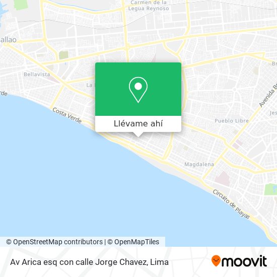 Mapa de Av  Arica esq  con calle Jorge Chavez