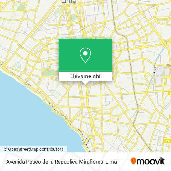 Mapa de Avenida Paseo de la República   Miraflores