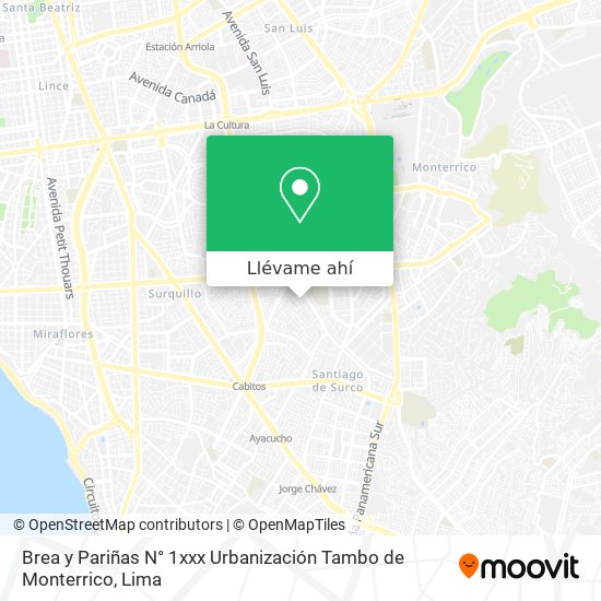 Mapa de Brea y Pariñas N° 1xxx Urbanización Tambo de Monterrico