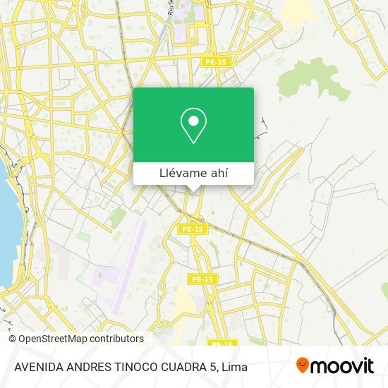 Mapa de AVENIDA ANDRES TINOCO CUADRA 5
