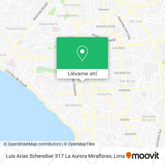 Mapa de Luis Arias Schereiber 317 La Aurora Miraflores
