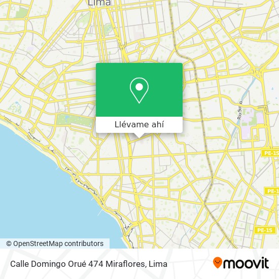 Mapa de Calle Domingo Orué 474 Miraflores