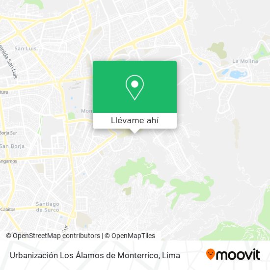 Mapa de Urbanización Los Álamos de Monterrico