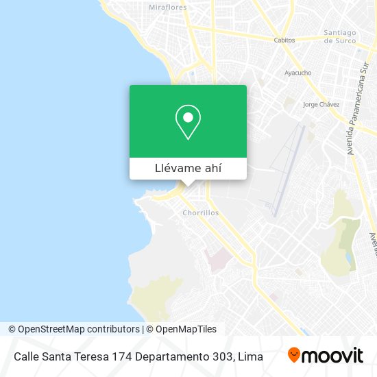 Mapa de Calle Santa Teresa 174 Departamento 303