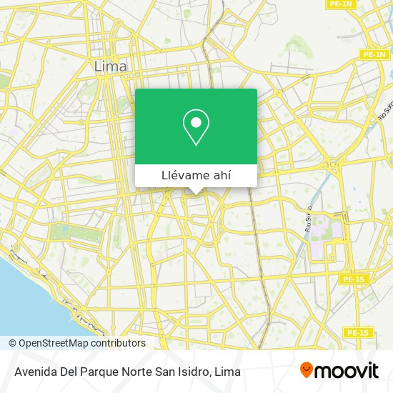 Mapa de Avenida Del Parque Norte San Isidro