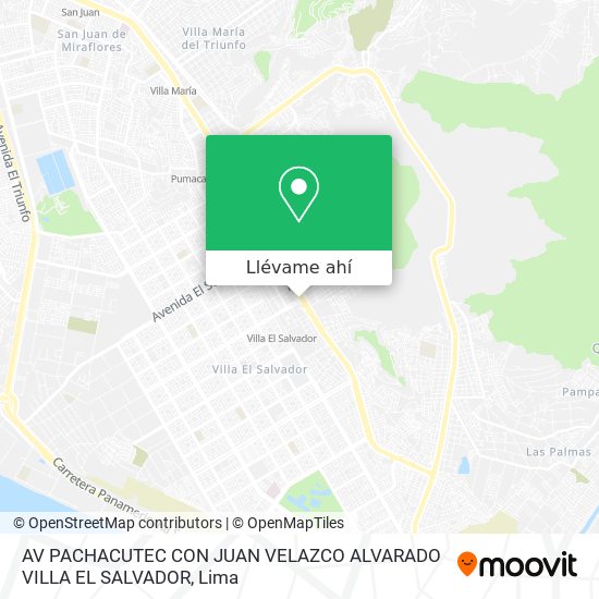 Mapa de AV PACHACUTEC CON JUAN VELAZCO ALVARADO VILLA EL SALVADOR