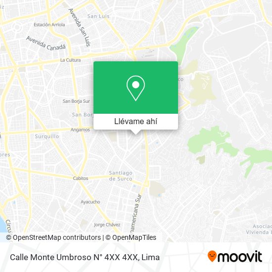 Mapa de Calle Monte Umbroso N° 4XX   4XX