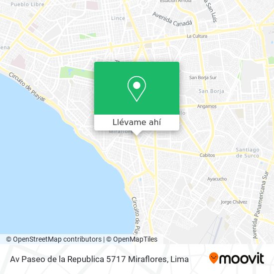 Mapa de Av  Paseo de la Republica 5717 Miraflores