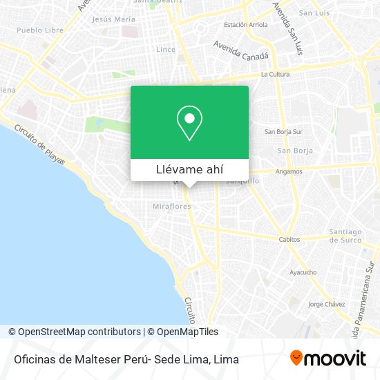 Mapa de Oficinas de Malteser Perú- Sede Lima