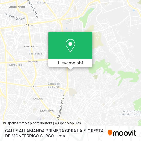 Mapa de CALLE ALLAMANDA PRIMERA CDRA  LA FLORESTA DE MONTERRICO SURCO