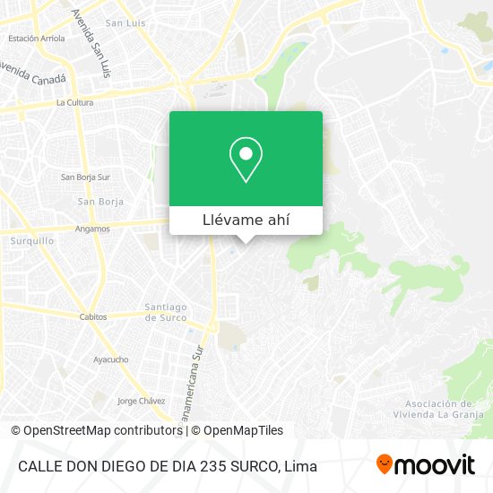 Mapa de CALLE DON DIEGO DE DIA 235  SURCO