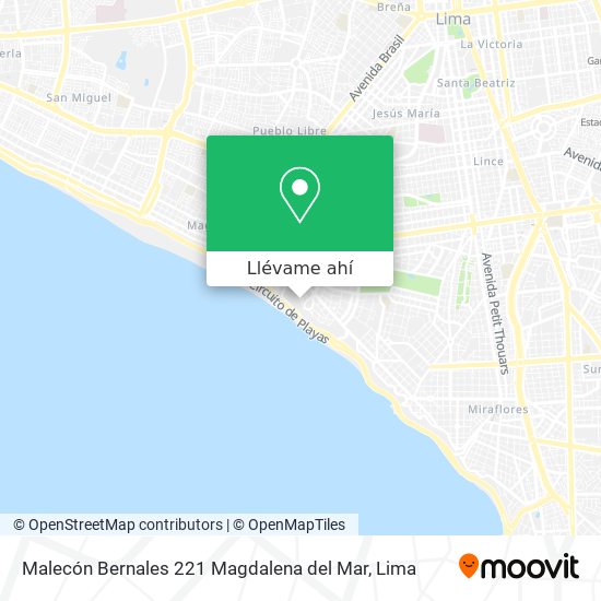 Mapa de Malecón Bernales 221  Magdalena del Mar