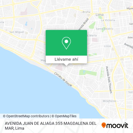 Mapa de AVENIDA JUAN DE ALIAGA 355 MAGDALENA DEL MAR