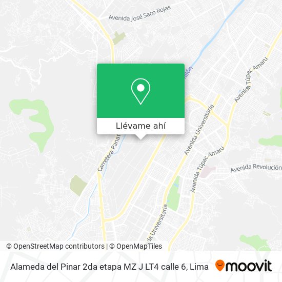 Mapa de Alameda del Pinar 2da etapa  MZ J LT4  calle 6