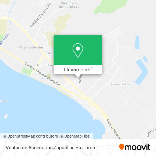 Mapa de Ventas de Accesorios,Zapatillas,Etc