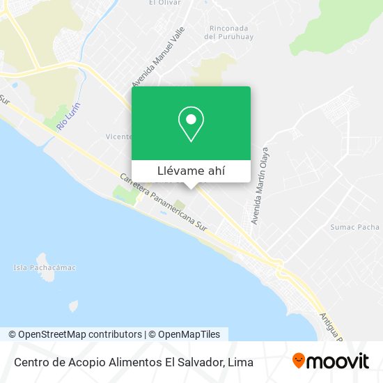 Mapa de Centro de Acopio Alimentos El Salvador