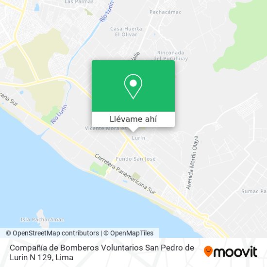 Mapa de Compañía de Bomberos Voluntarios San Pedro de Lurin N 129