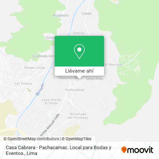 Mapa de Casa Cabrera - Pachacamac. Local para Bodas y Eventos.