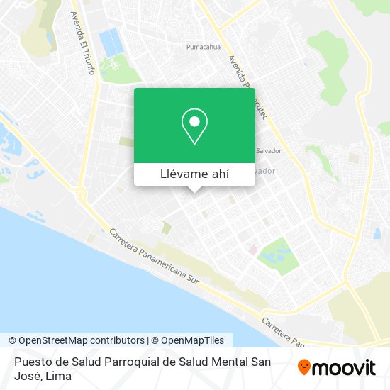 Mapa de Puesto de Salud Parroquial de Salud Mental San José