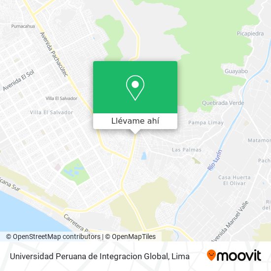Mapa de Universidad Peruana de Integracion Global